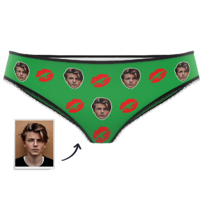 Couple Women's Custom Face Colorful Panties - Kiss