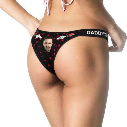 Custom Face Panties Lover Style Personalized Waistband Engraved Thong Naughty Gift for Her