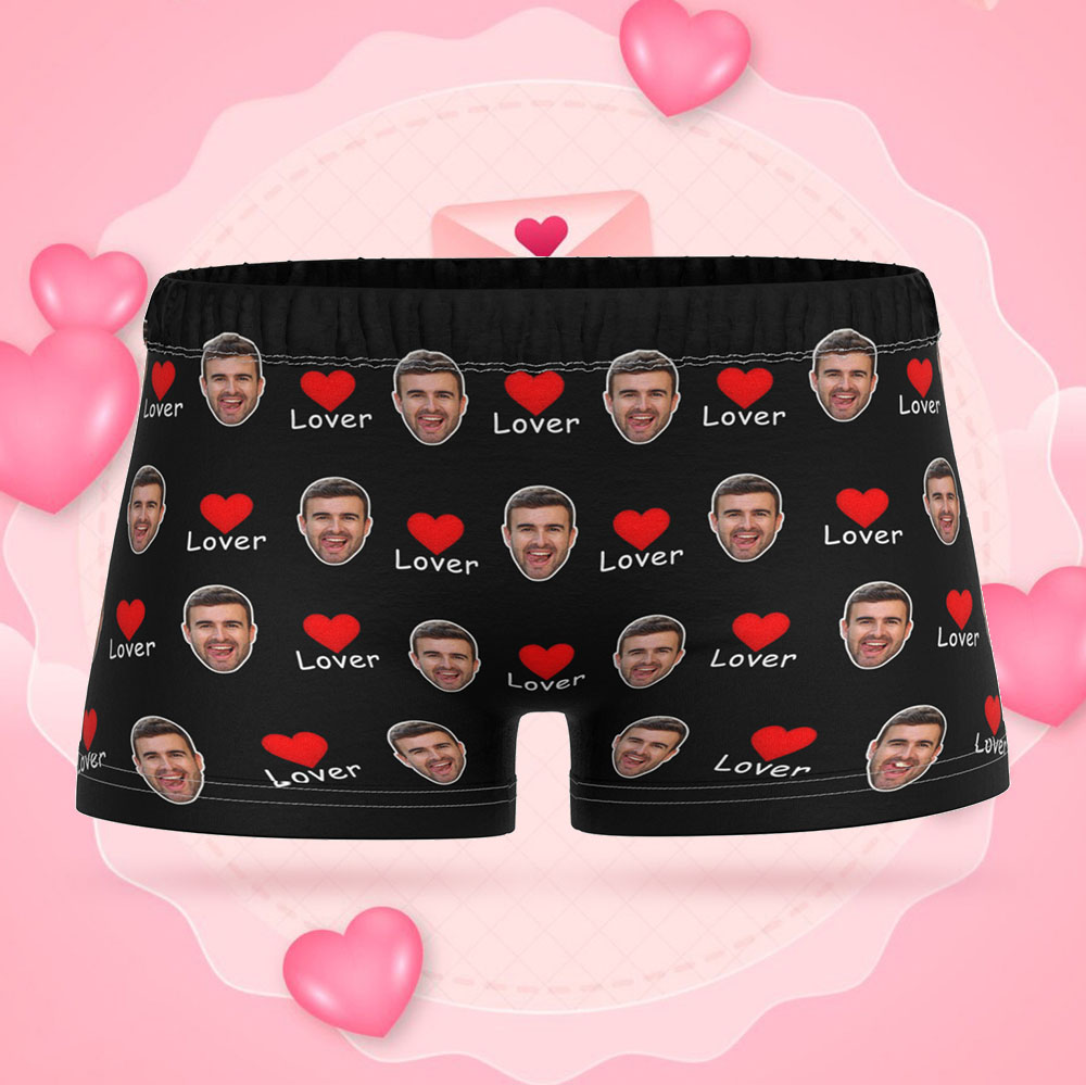 Custom Face Women's Boy Short Boyfriend Face Love Underwear Gifts For Her