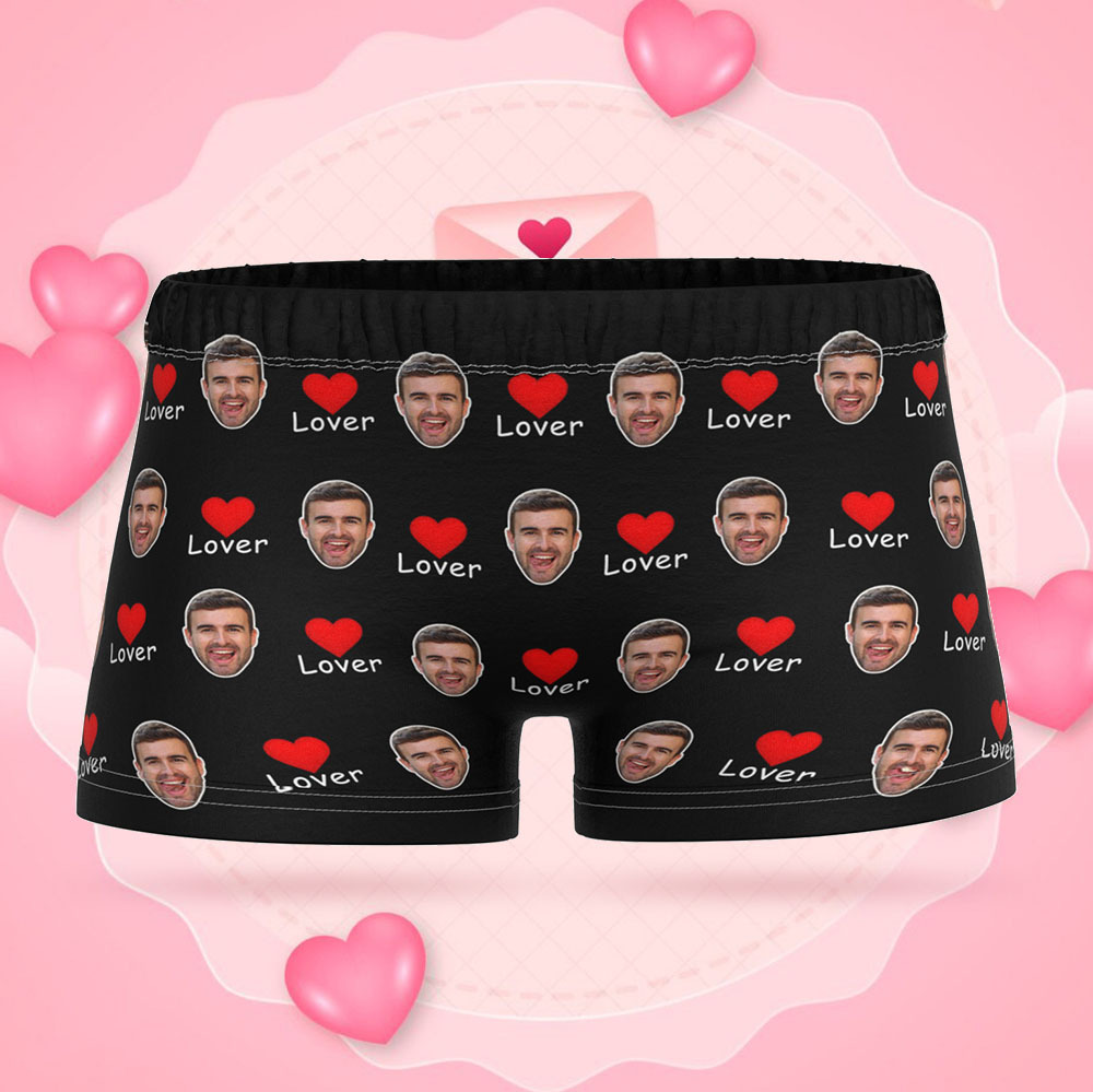 Custom Face Women's Boy Short Boyfriend Face Love Underwear Gifts For 