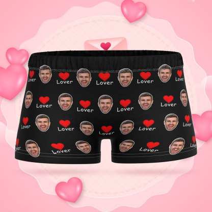 Custom Face Women's Boy Short Boyfriend Face Love Underwear Gifts For Her