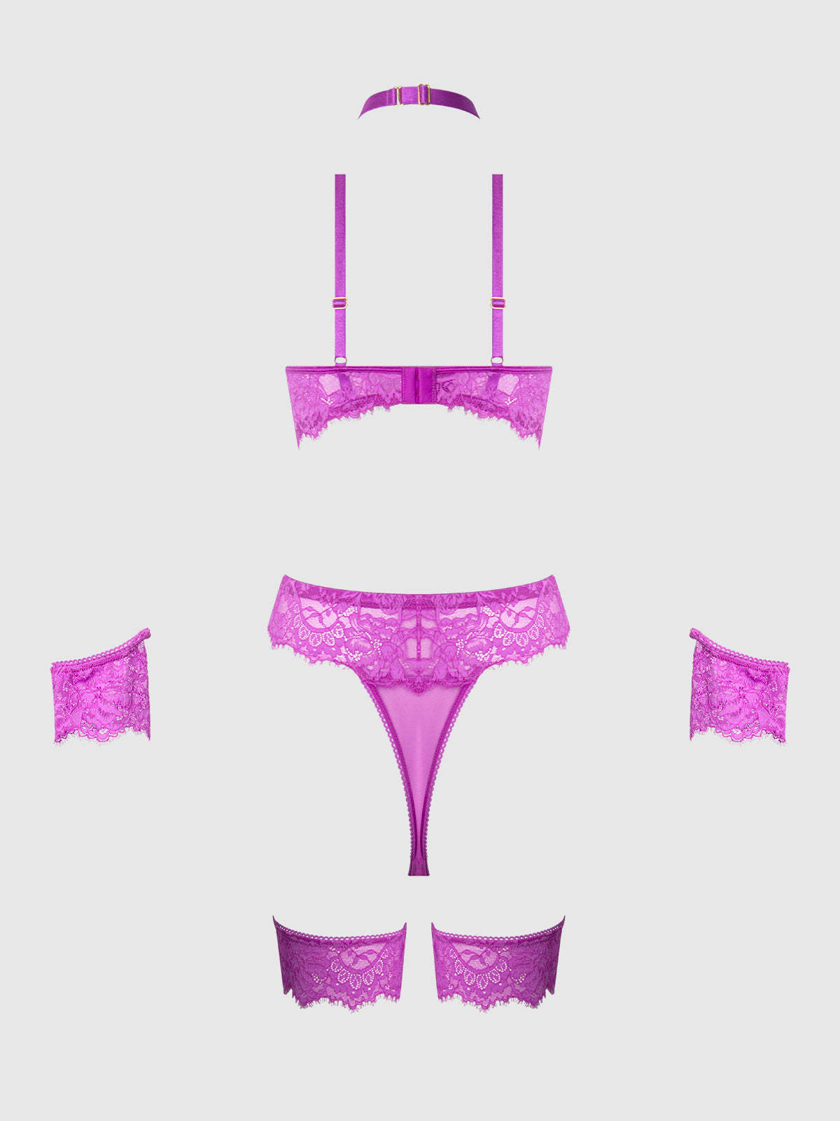 Chic Contrasting Bow Lace-Up Mesh Garter Dress Se