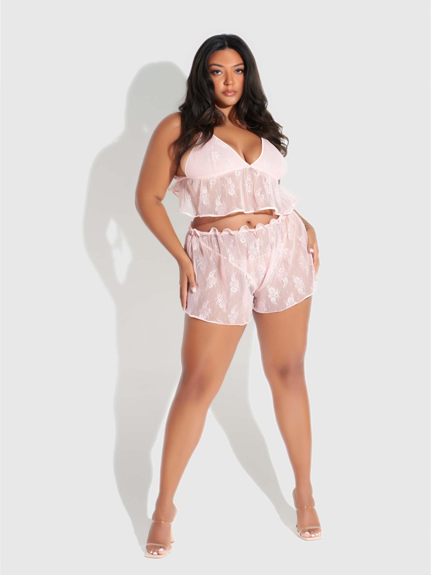 Rosalind Lace & Satin Trimmed Sleep Cami & Shortie