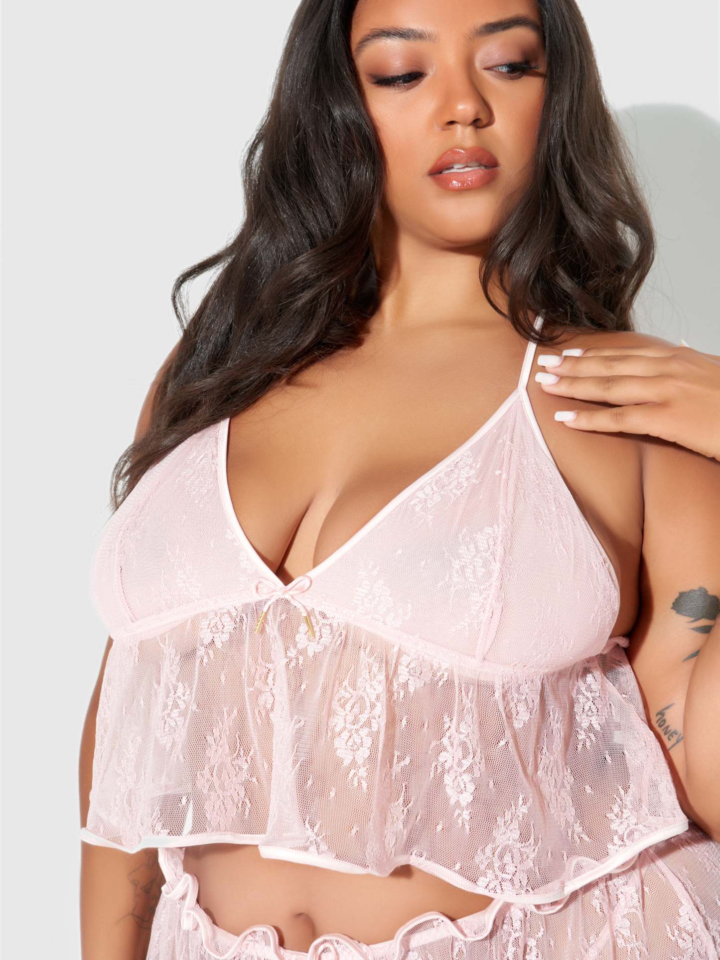 Rosalind Lace & Satin Trimmed Sleep Cami & Shortie