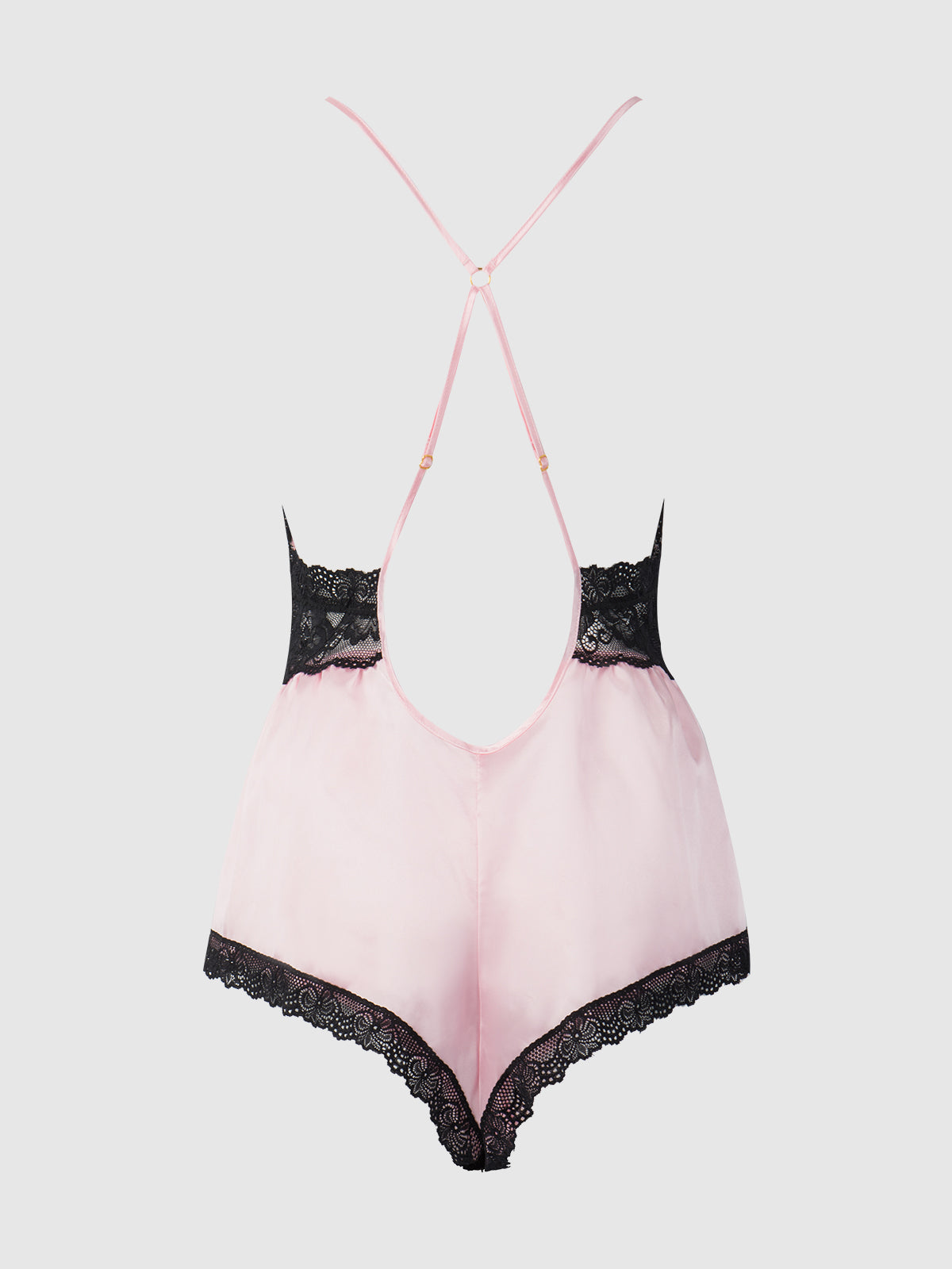 Elisa Satin & Lace Racerback Sleep Romper