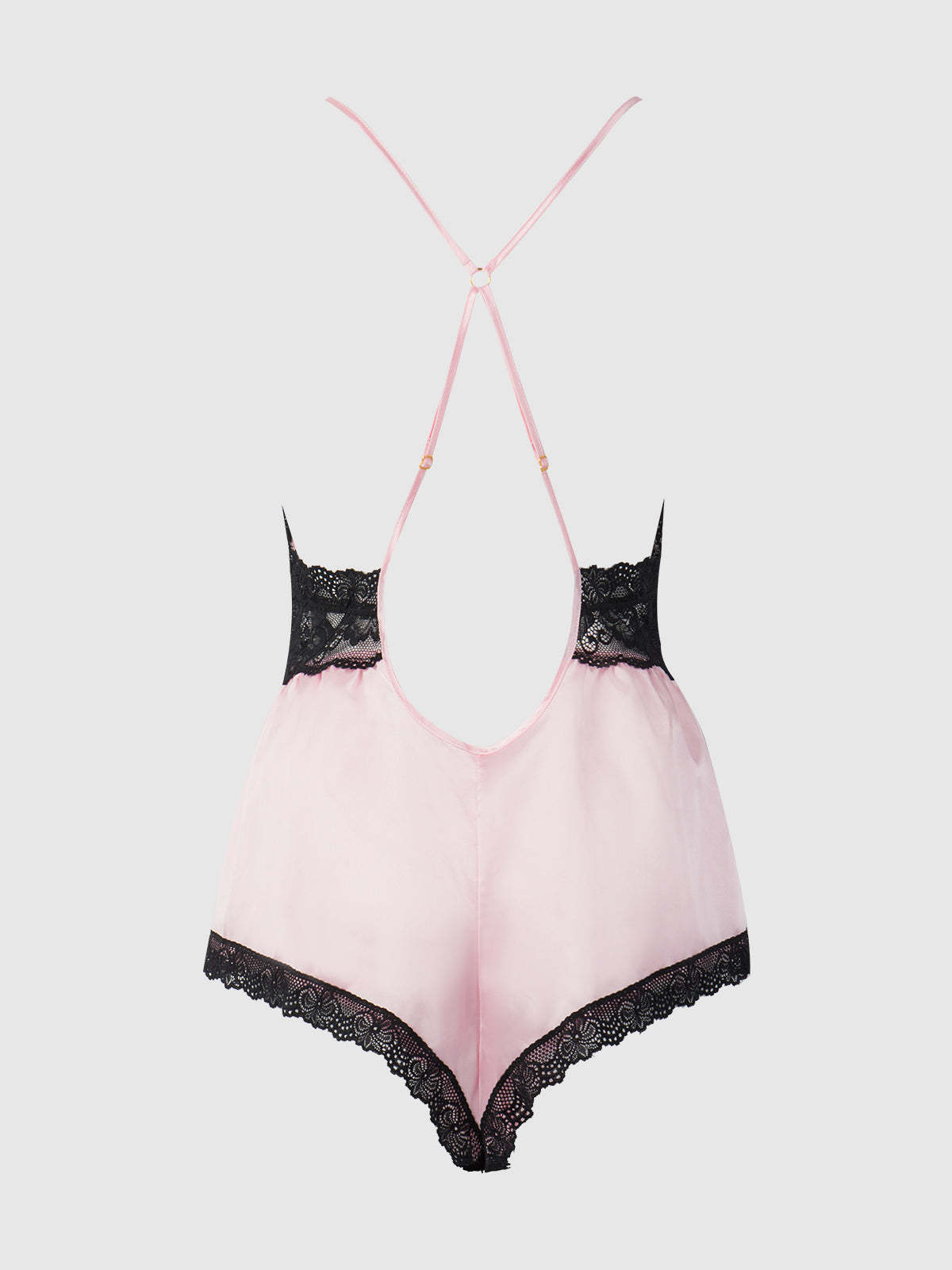 Elisa Satin & Lace Racerback Sleep Romper