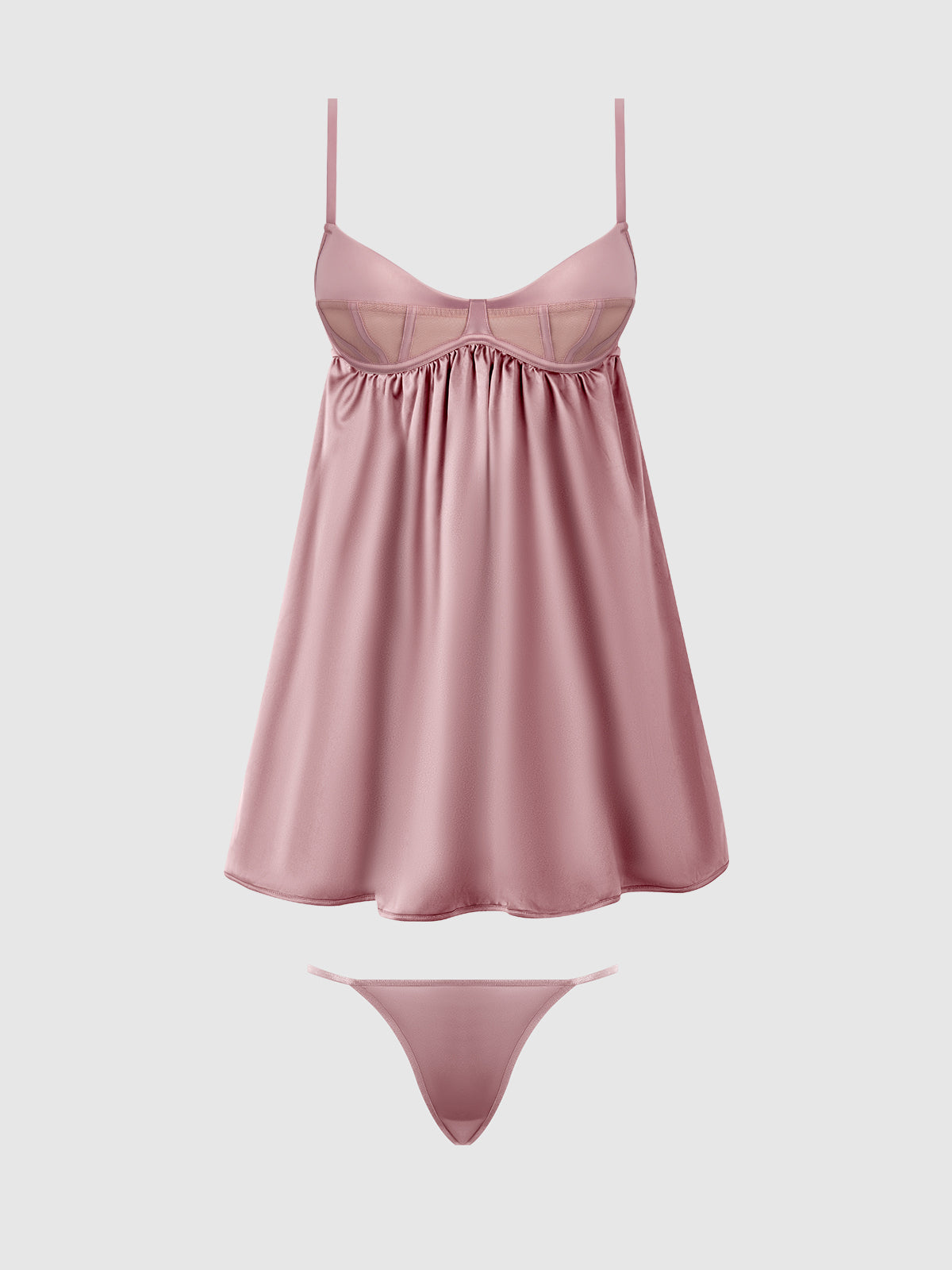 Sweet Backless Fitted Silhouette G-string Sleepwear