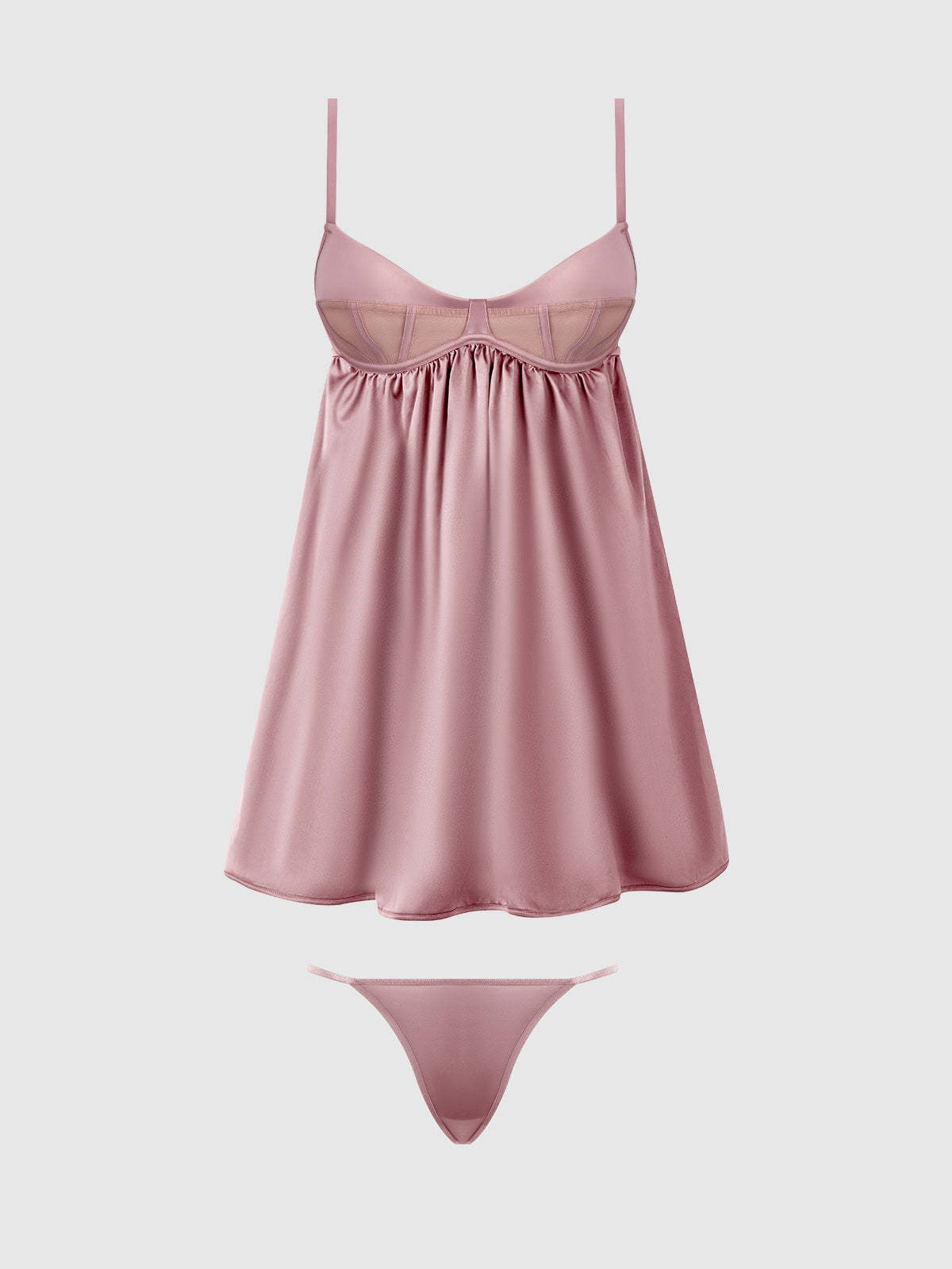 Sweet Backless Fitted Silhouette G-string Sleepwear