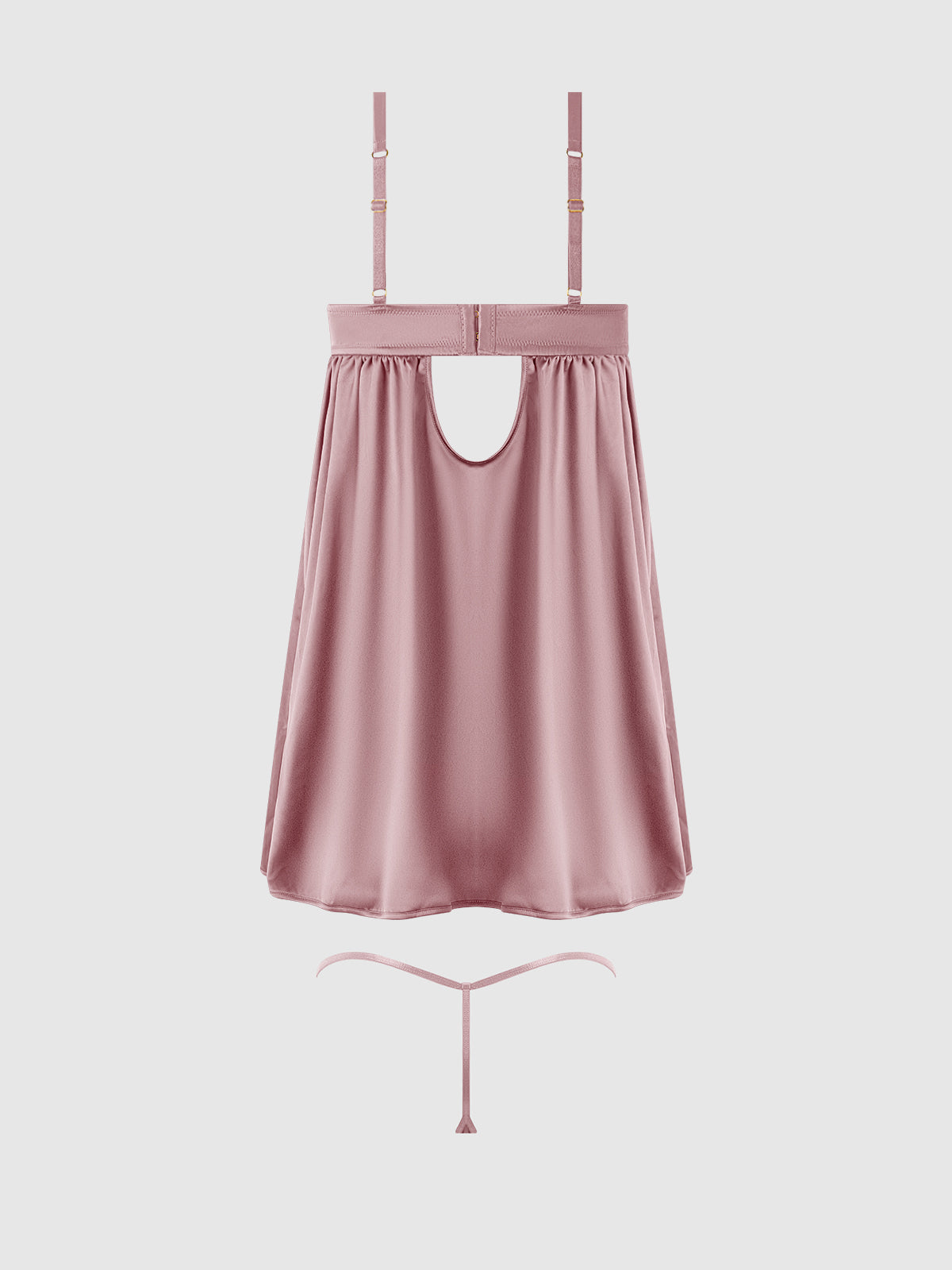 Sweet Backless Fitted Silhouette G-string Sleepwear