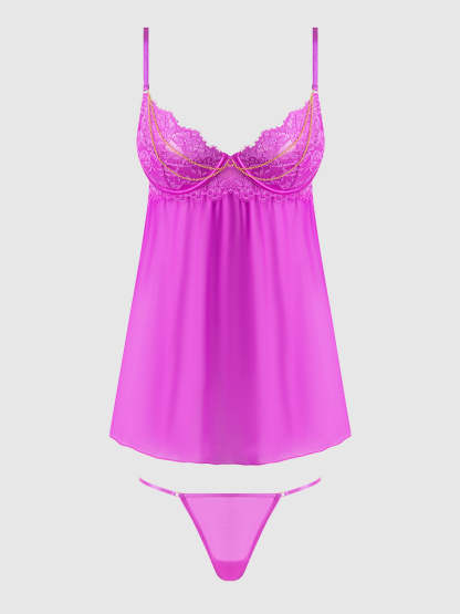 Sensual Halter Strappy Floral Lace Bra and Panty Set