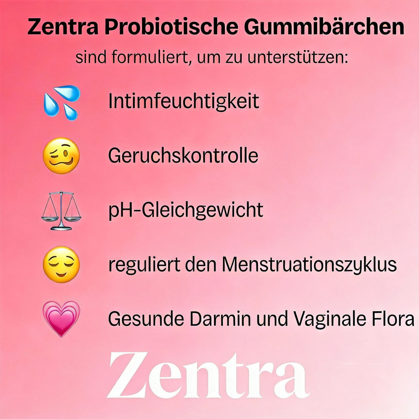 Zentra Cranberry Probiotic Gummies für Zyklus, Hormone & Fruchtbarkeit