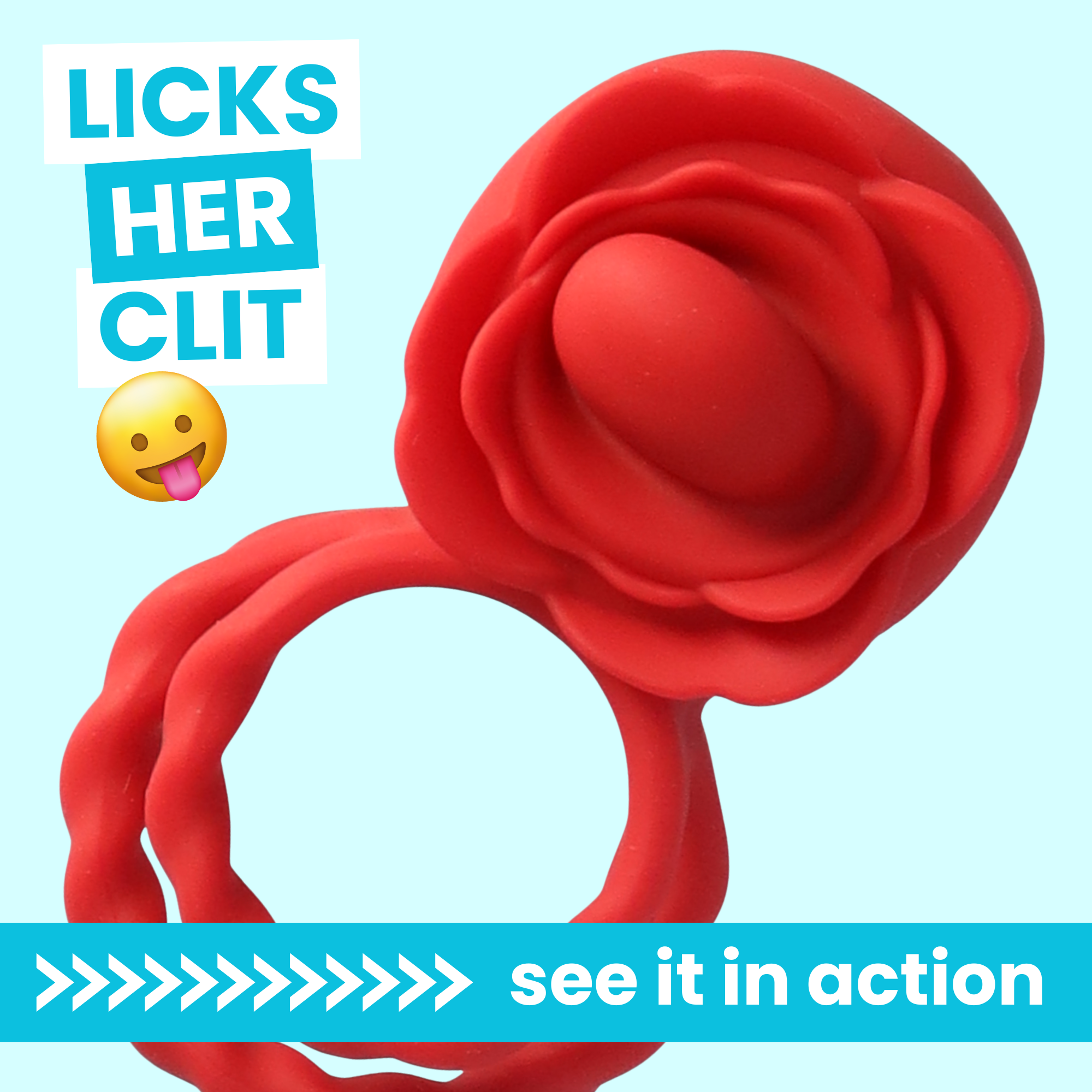 Twirling Tongue Flower Silicone C-Ring - Give Her Oral During Sex While Staying Rock Hard!
