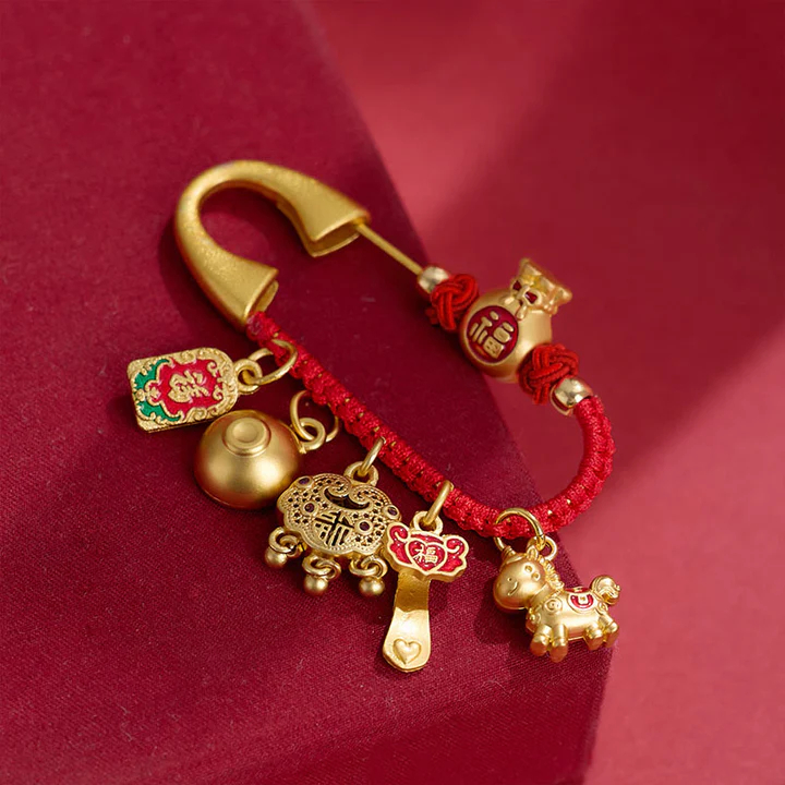 Year of the Horse Lucky Brass Brooch – Peace, Fortune & Instant Wealth Charm