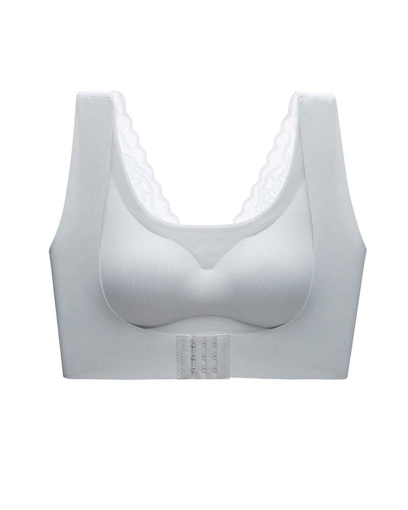 Women's Seamless Push-Up Front Button Back Lace Bra