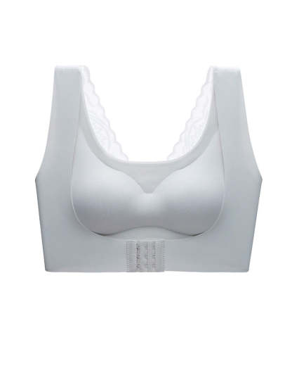 Women's Seamless Push-Up Front Button Back Lace Bra