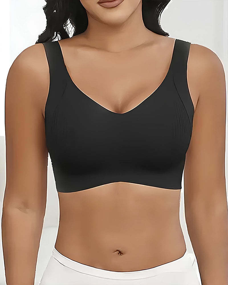 Solid Color Four Rows Adjustable Wireless Women's Bra
