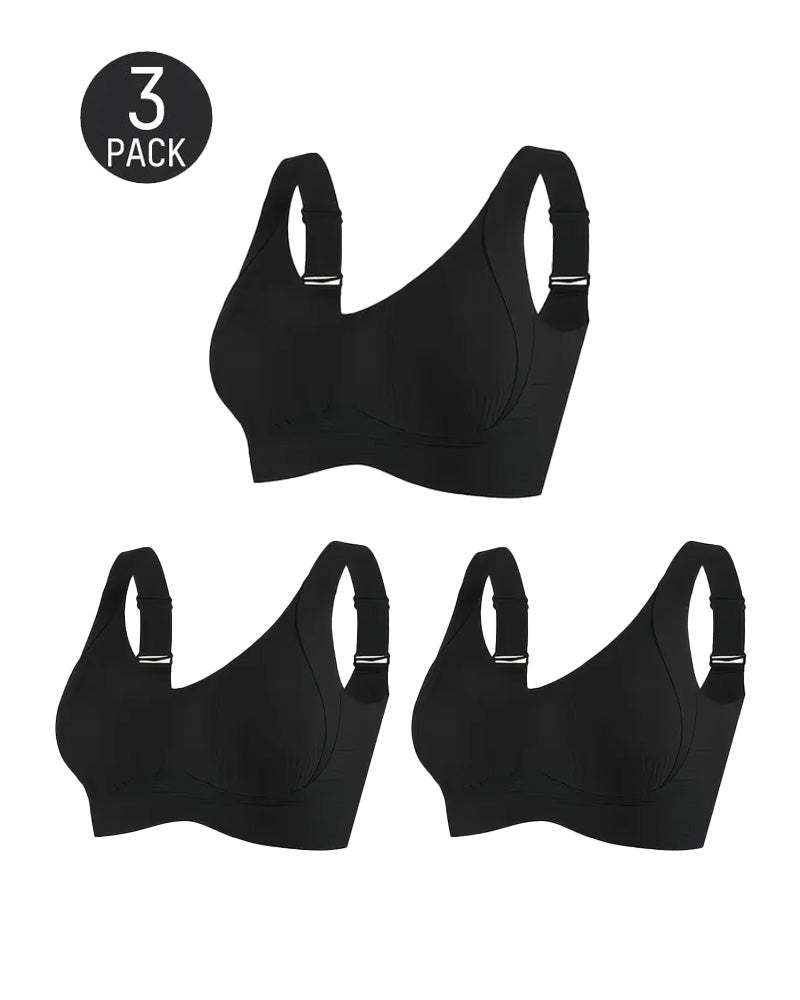Solid Color Four Rows Adjustable Wireless Women's Bra