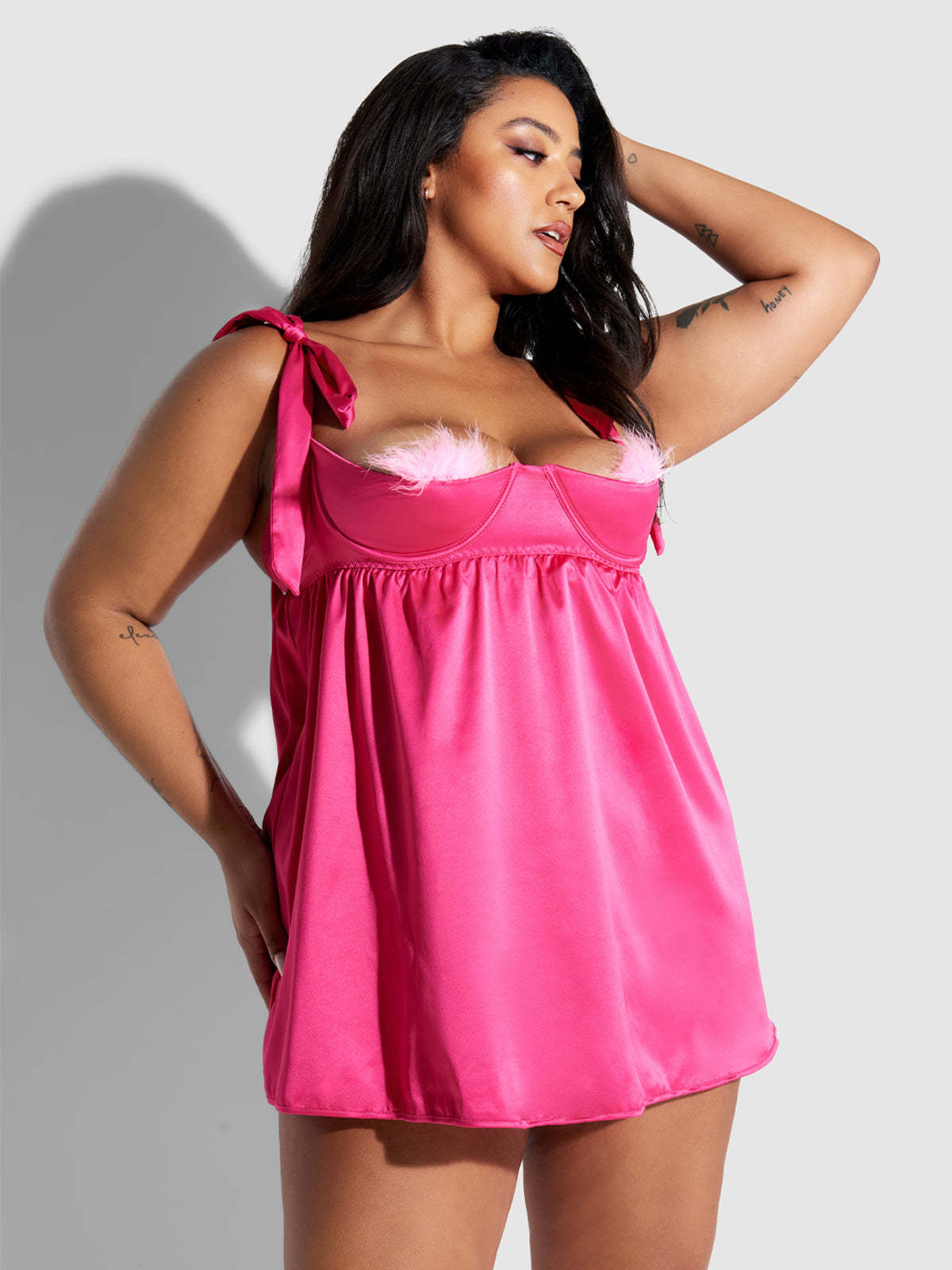 Chic Fitted Racerback Mesh Panel Babydoll Dress