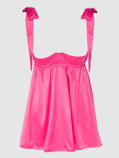 Chic Fitted Racerback Mesh Panel Babydoll Dress