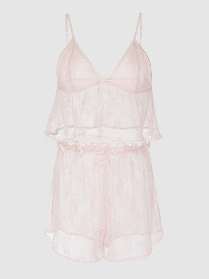 Rosalind Lace & Satin Trimmed Sleep Cami & Shortie