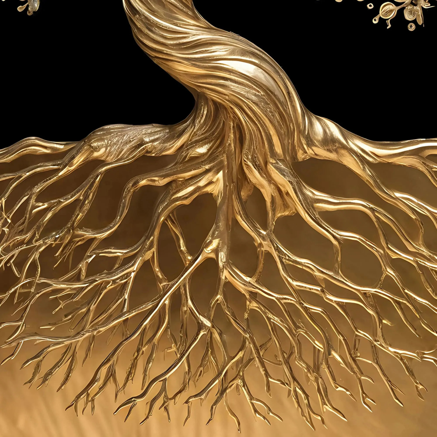 Luxury Golden Tree of Life 3D Textured Canvas Wall Painting