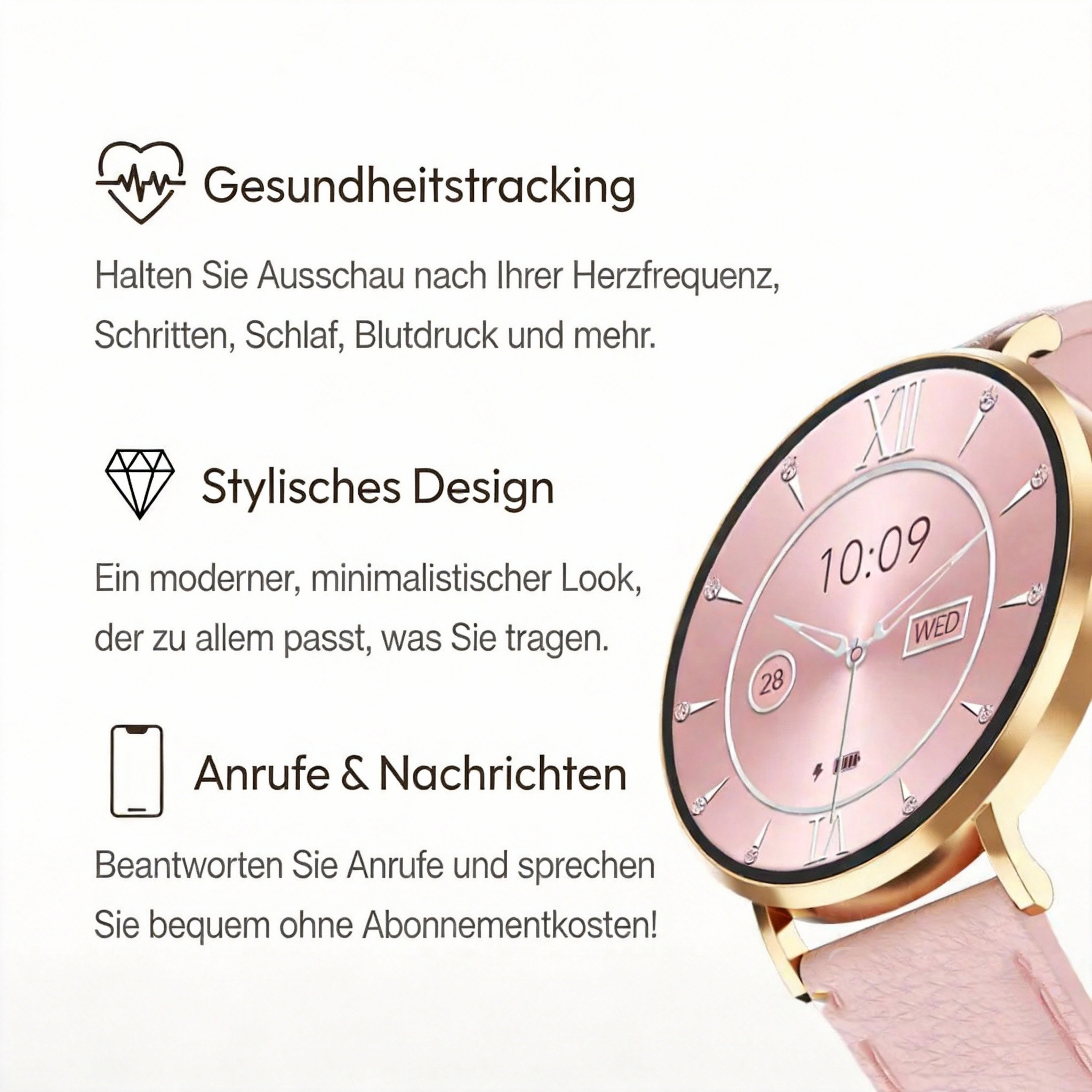 Ultradünne Smartwatch für den Alltag – Gesundheit, Fitness & smarte Kommunikation