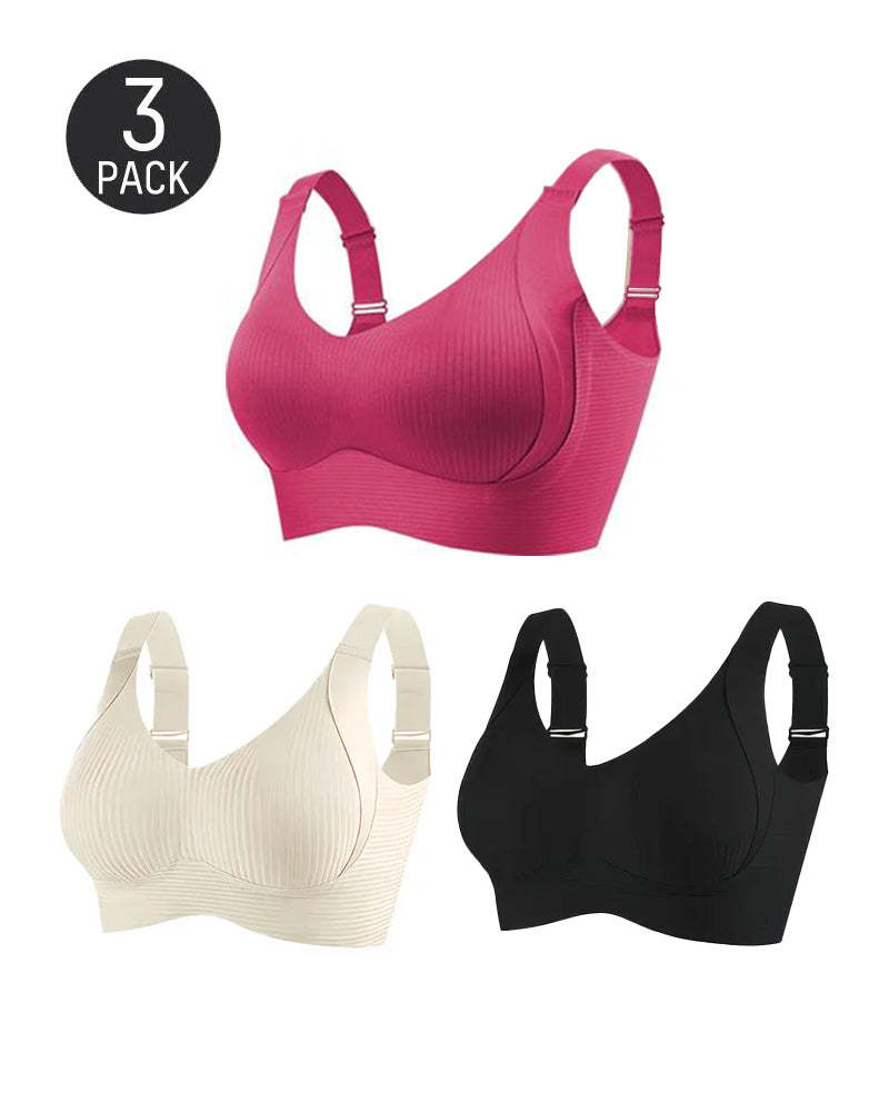 Solid Color Four Rows Adjustable Wireless Women's Bra