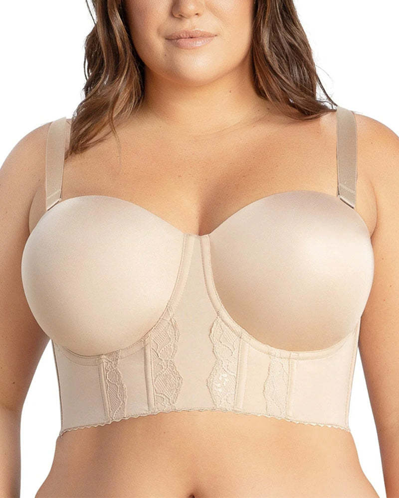 Women's Full Bust and Full Body Seamless Push Up Support Bra
