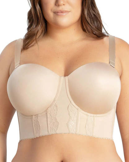 Women's Full Bust and Full Body Seamless Push Up Support Bra