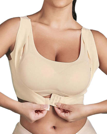 Women's Seamless Push-Up Front Button Back Lace Bra