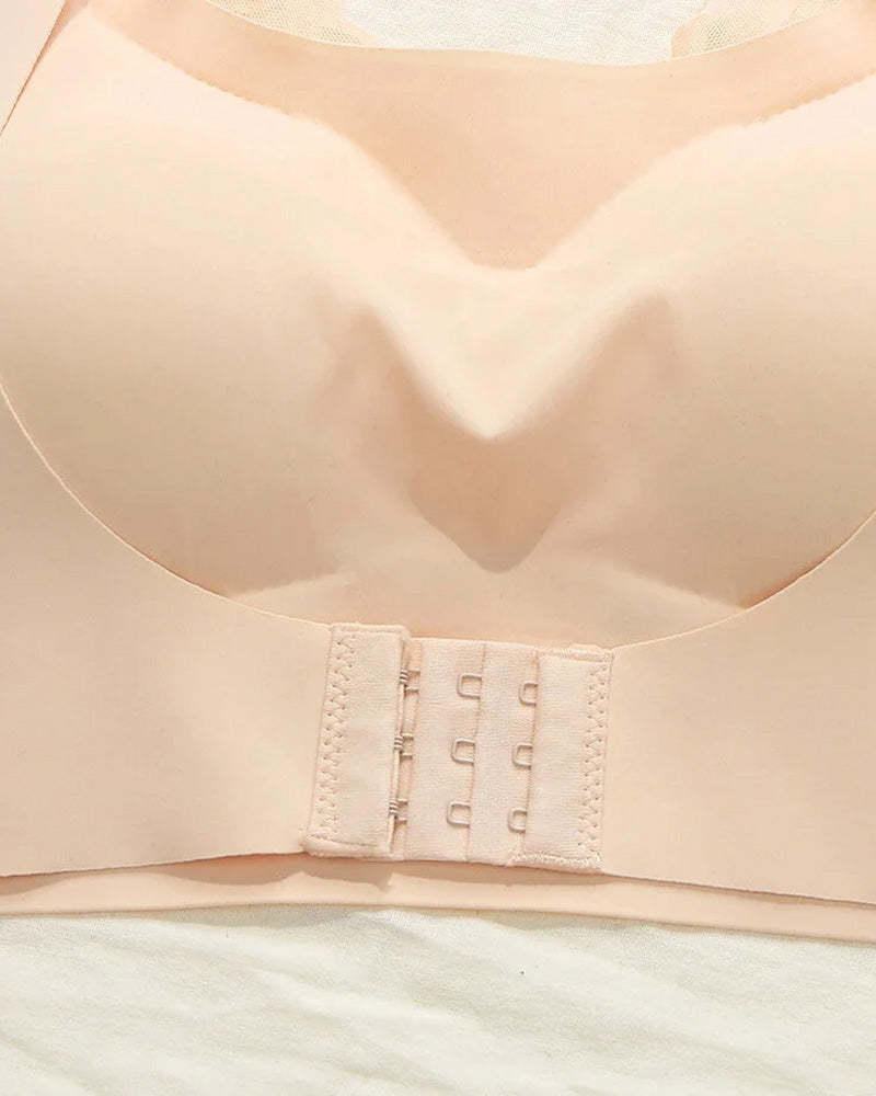 Women's Seamless Push-Up Front Button Back Lace Bra