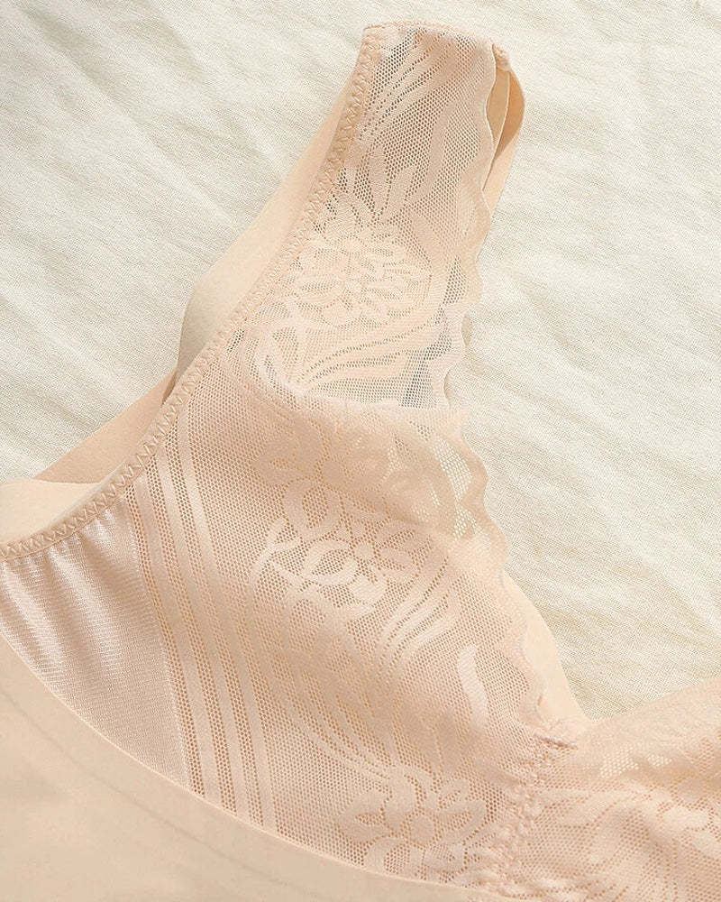 Women's Seamless Push-Up Front Button Back Lace Bra