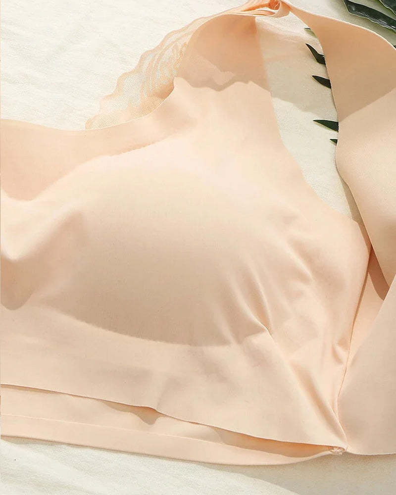 Women's Seamless Push-Up Front Button Back Lace Bra