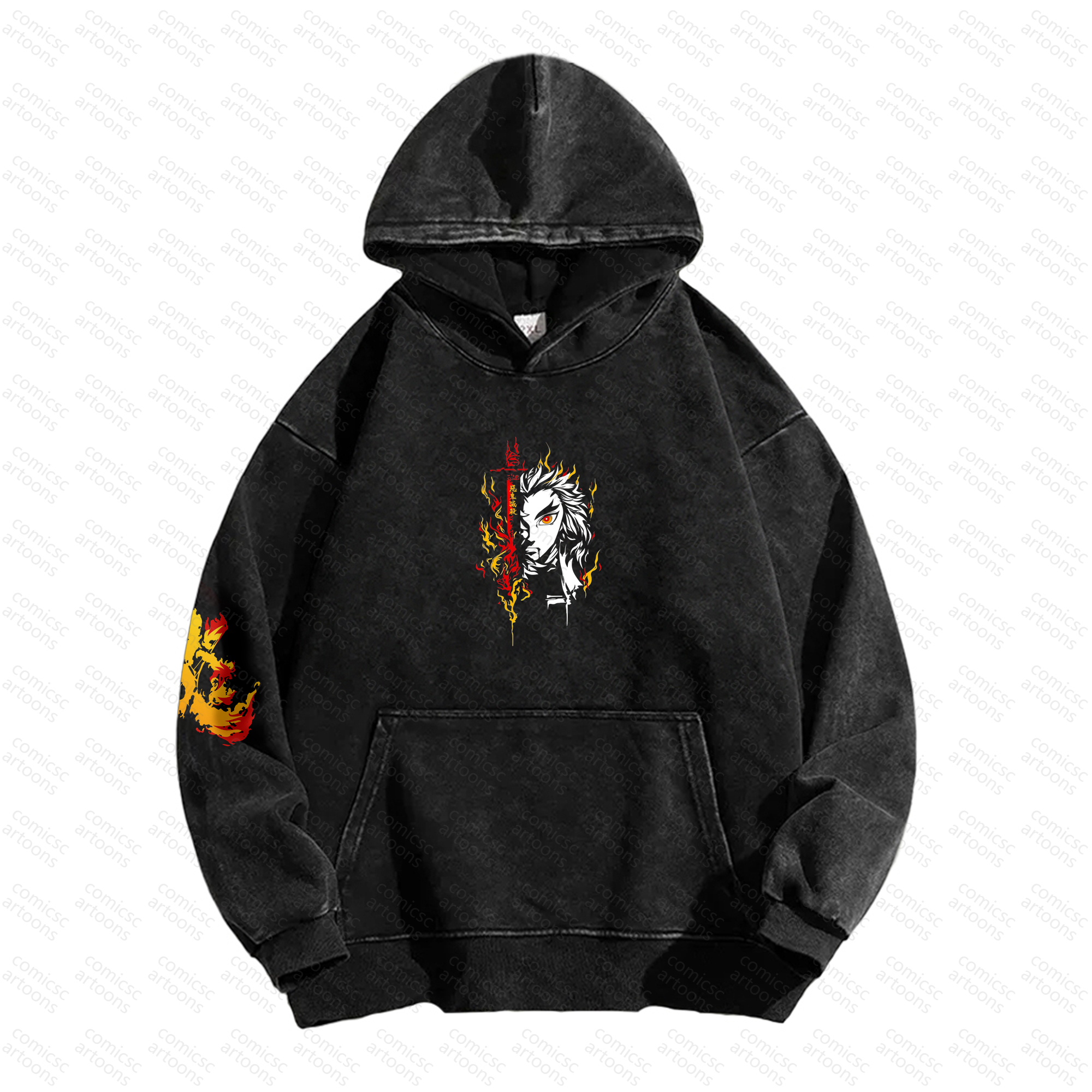 Unisex Graphic Streetwear Vintage Plush Washed  Hoodie| KNY