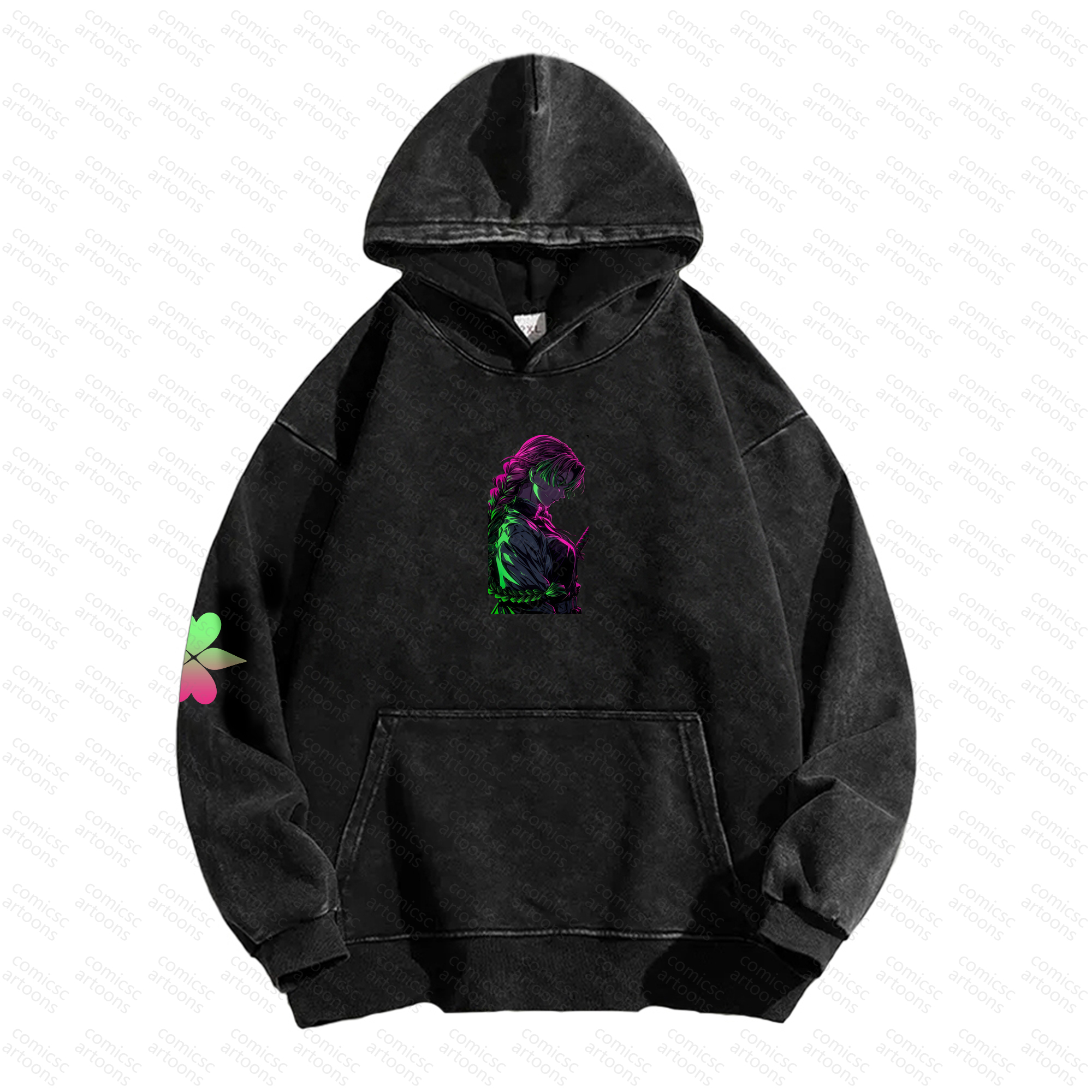 Unisex Graphic Streetwear Vintage Plush Washed  Hoodie| KNY