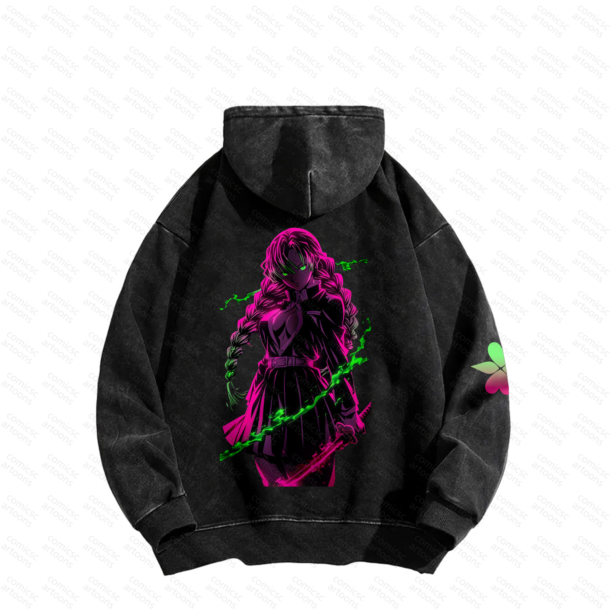 Unisex Graphic Streetwear Vintage Plush Washed  Hoodie| KNY