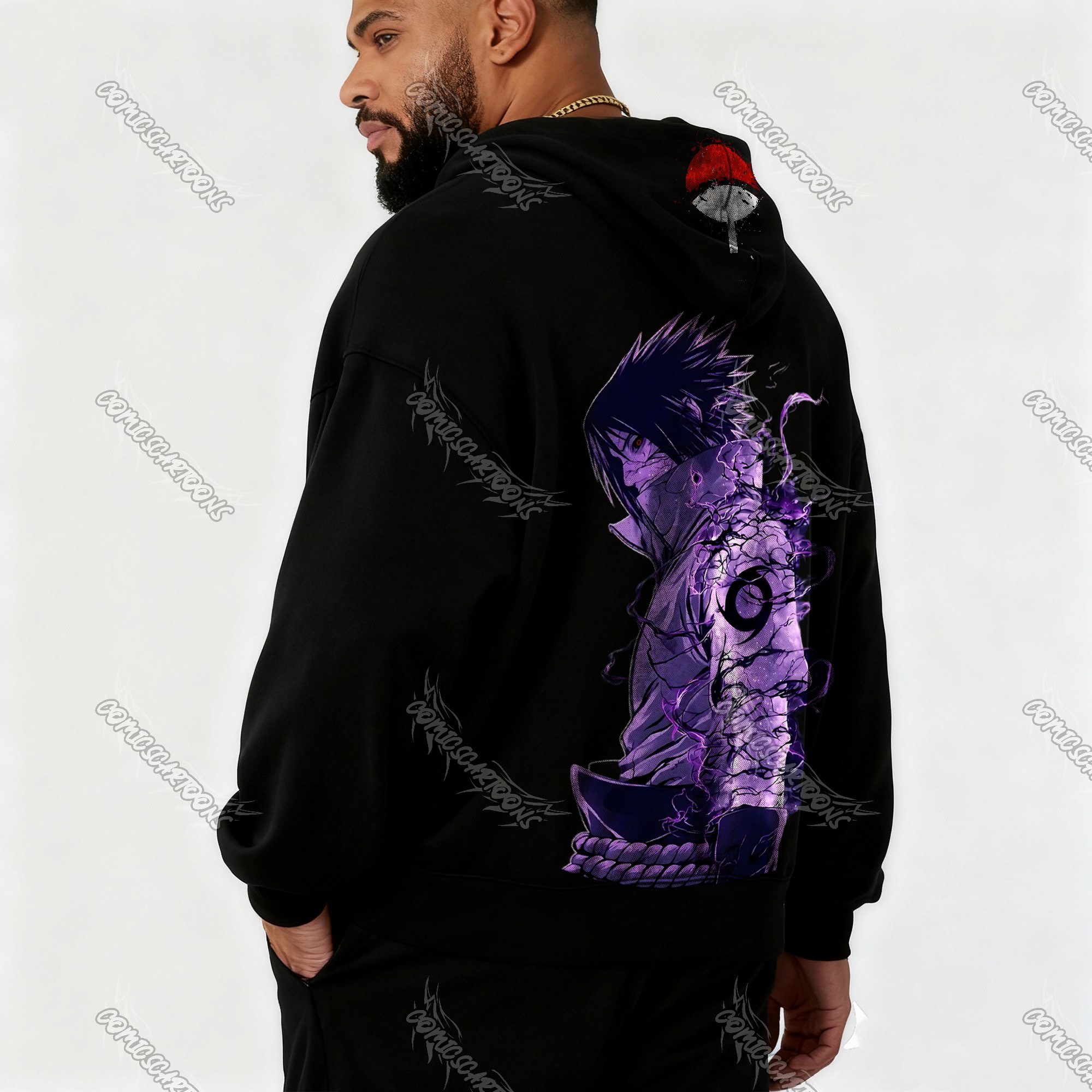 (Naruto)Unisex Graphic Streetwear Vintage Zipper Cardigan Plush Hoodie