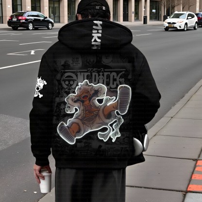 Unisex Graphic Streetwear Vintage Zipper Cardigan Plush Hoodie