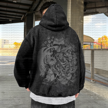 Unisex Anime Pattern Street Vintage Washed 3D Direct Print Sweatshirt | One Piece