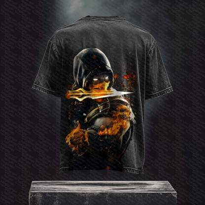 Unisex  Inspired Vintage Washed T-Shirt丨 Mortal Kombat