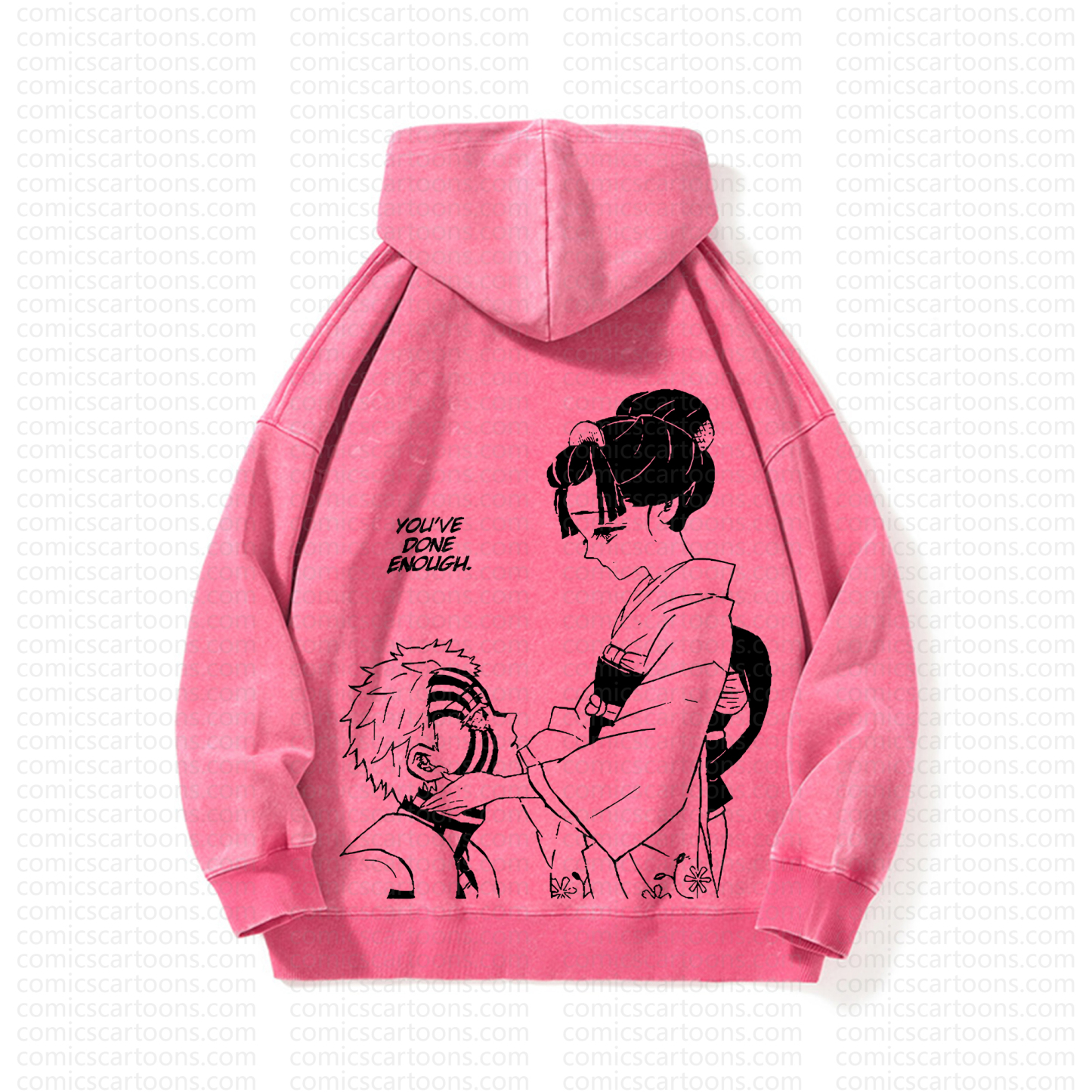 Unisex Anime Graphic Streetwear Vintage Washed Hoodie
