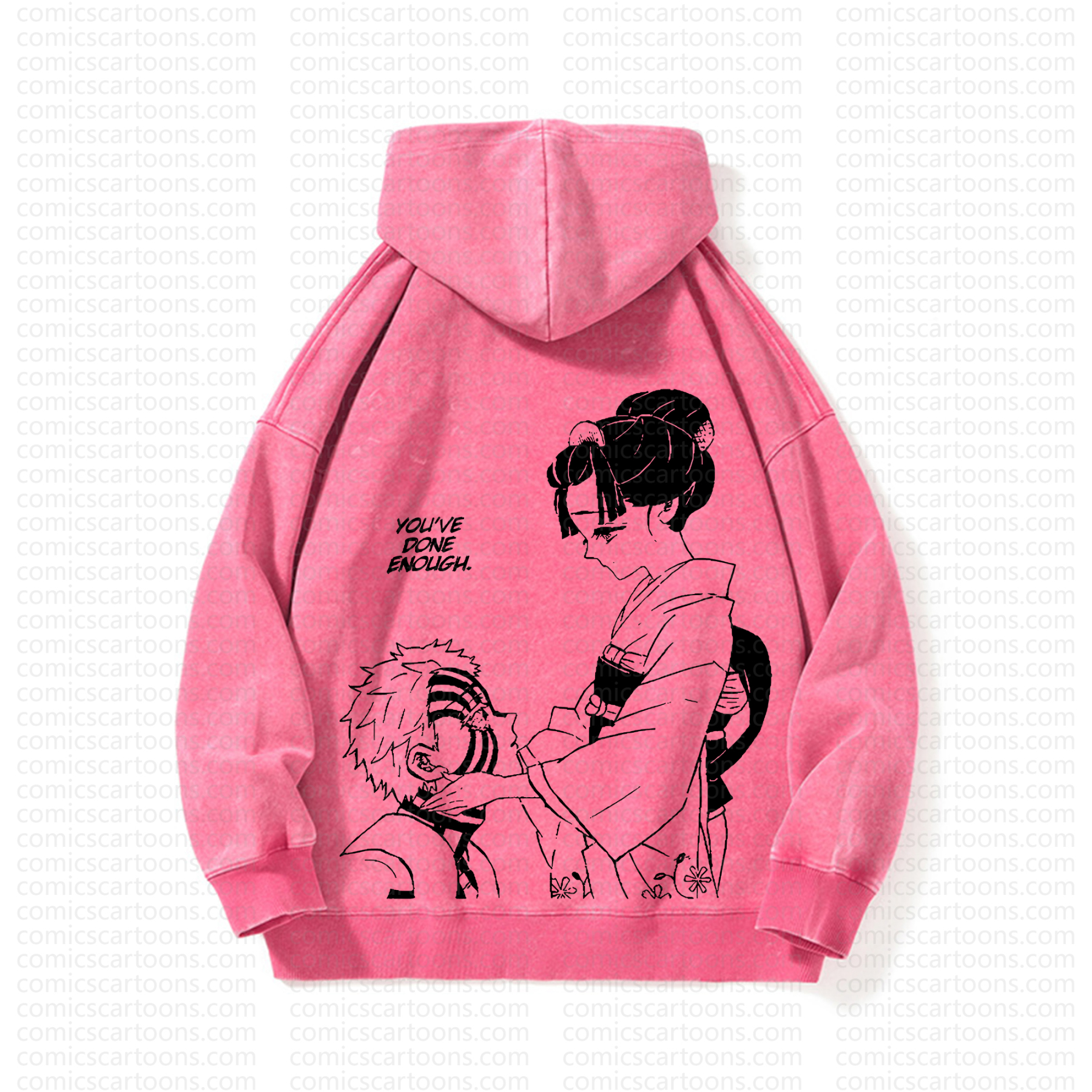 Unisex Anime Graphic Streetwear Vintage Washed Hoodie