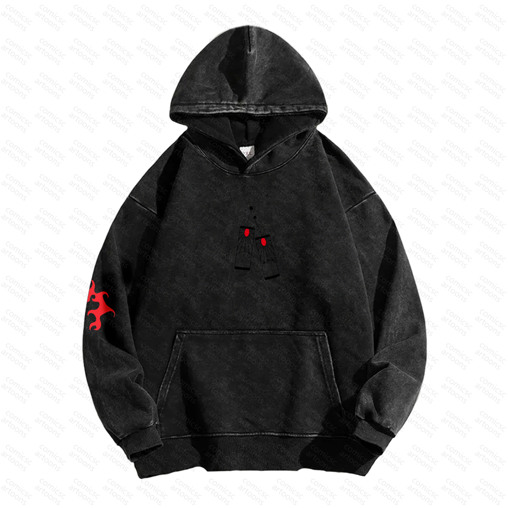 Unisex Graphic Streetwear Vintage Plush Washed  Hoodie| KNY
