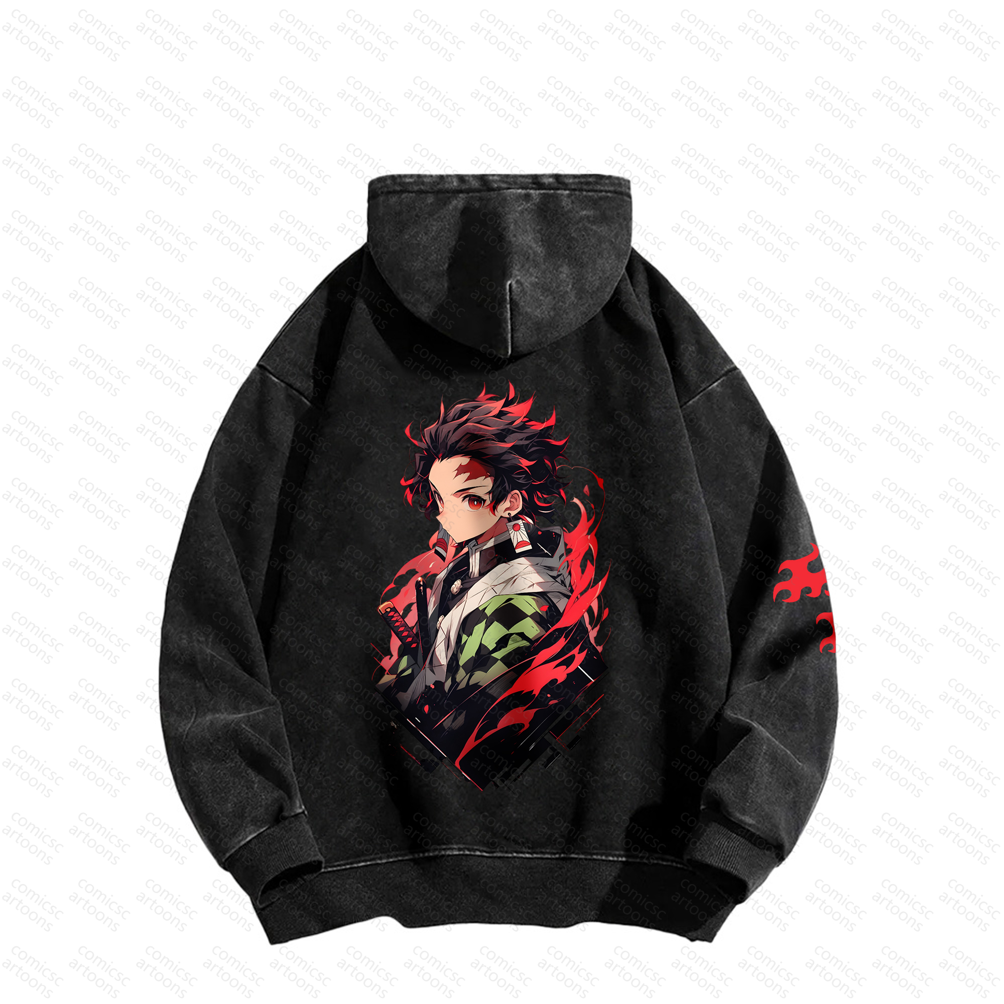 Unisex Graphic Streetwear Vintage Plush Washed  Hoodie| KNY