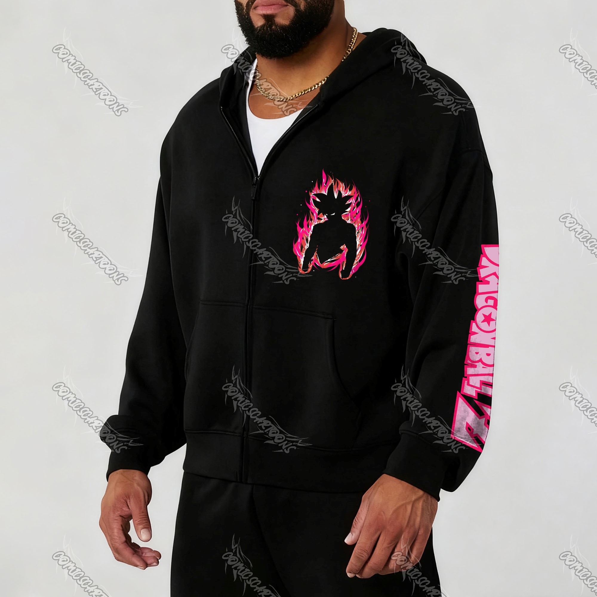 Unisex Graphic Streetwear Vintage Zipper Cardigan Plush Hoodie