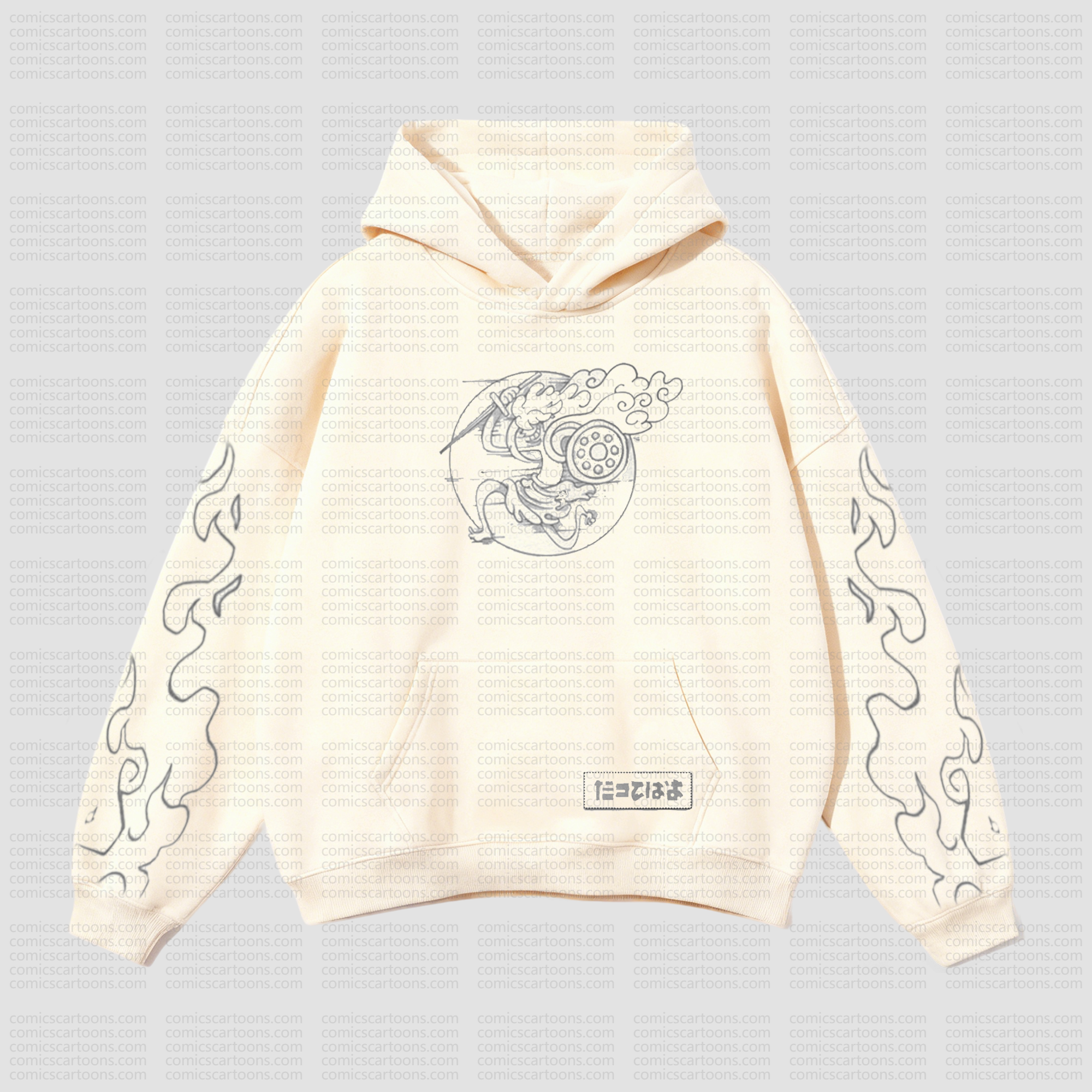 Unisex Anime Pattern Street Retro Plush Hoodie