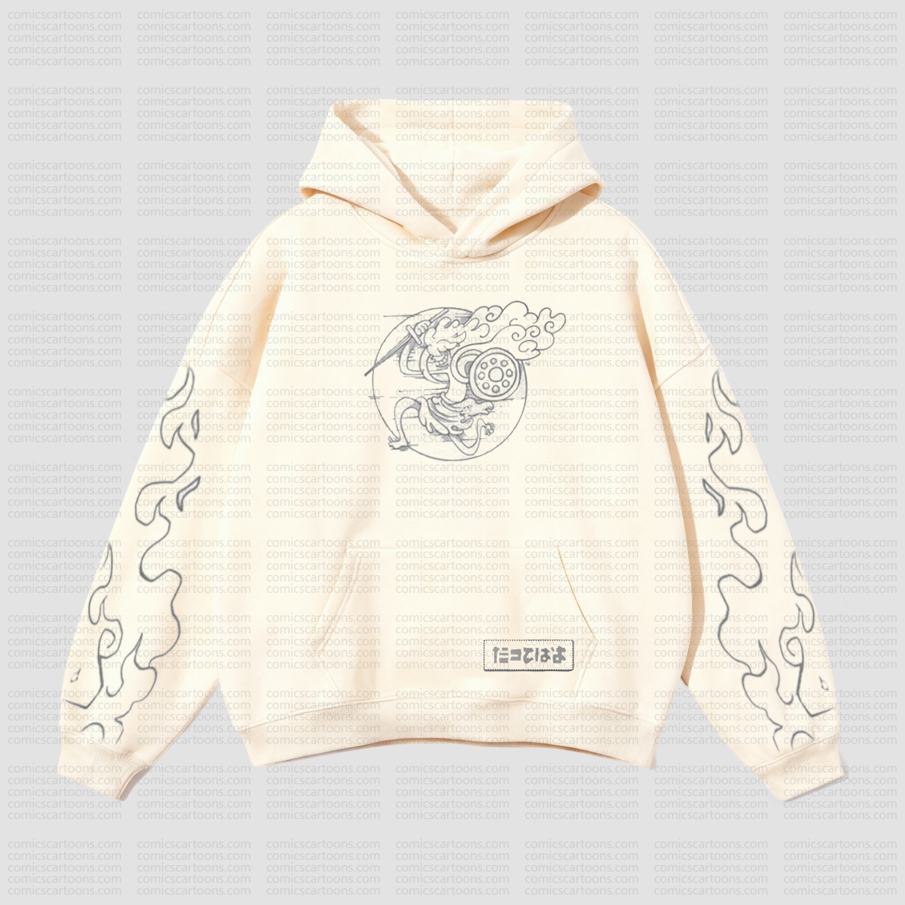 Unisex Anime Pattern Street Retro Plush Hoodie