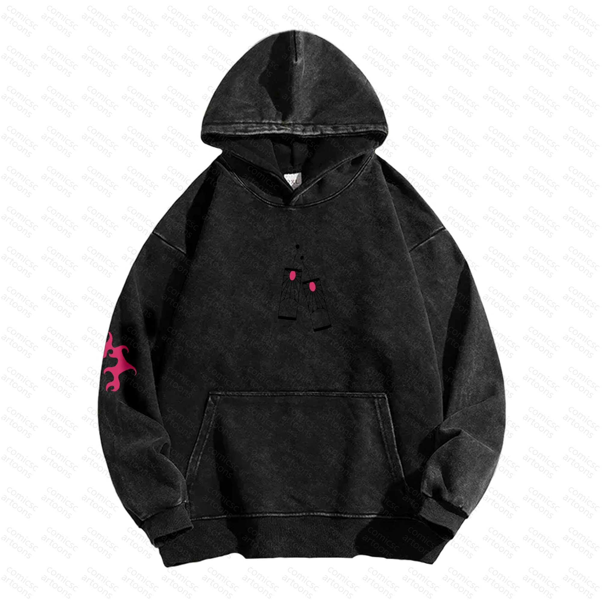 Unisex Graphic Streetwear Vintage Plush Washed  Hoodie| KNY
