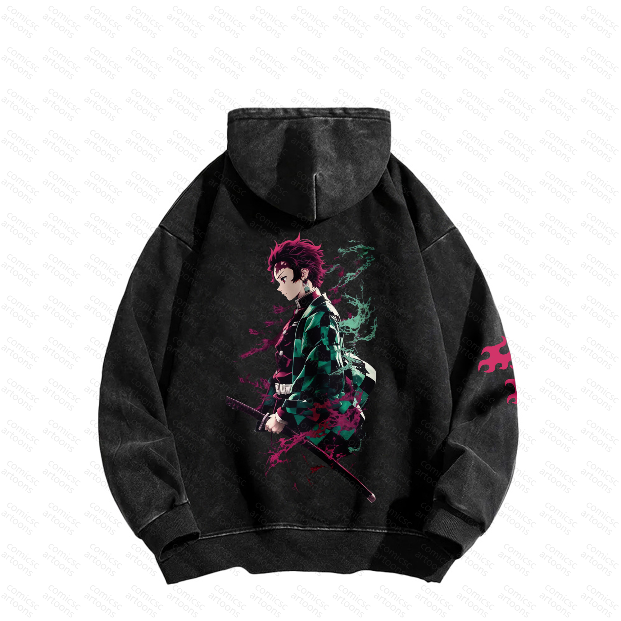 Unisex Graphic Streetwear Vintage Plush Washed  Hoodie| KNY