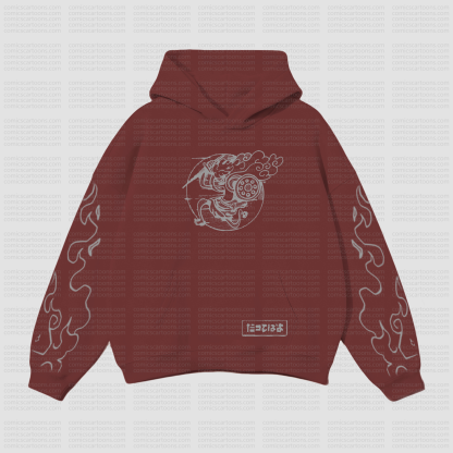 Unisex Anime Pattern Street Retro Plush Hoodie